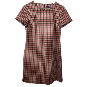 Tommy Hilfiger Plaid Glen Tartan Houndstooth Shift Dress, sz 4
